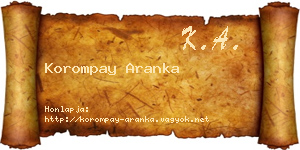Korompay Aranka névjegykártya