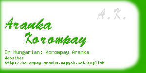 aranka korompay business card